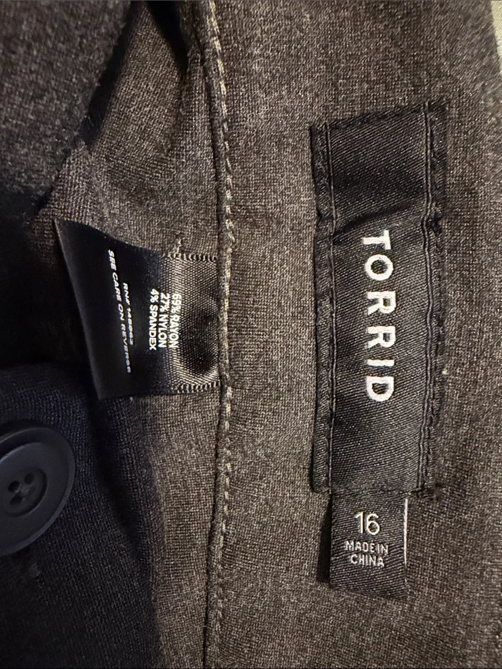 Torrid size 16 Dark Charcoal Flat Front Shorts